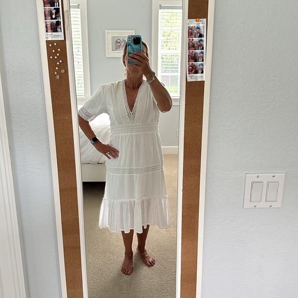 White Aspiga organic cotton midi dress - Picture 5 of 5